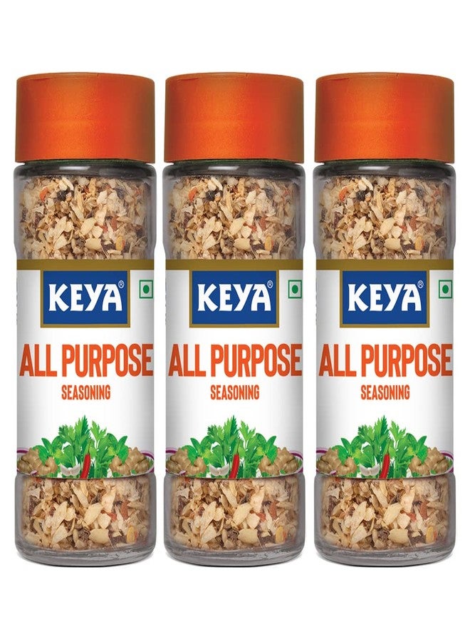 Keya All Purpose Seasoning 60g | Natural & Healthy Spice Blend for Pizza, Pasta| Glass Bottle | Premium Herbs and Spices I No Preservatives | Pack of 3 - Image 1