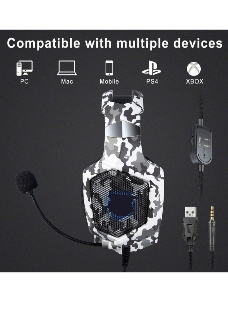 Gaming Headset with RGB LED Light and Noise Canceling Mic - Compatible with PS4, Xbox, Nintendo Switch, PC, and Smartphones  - Image 2