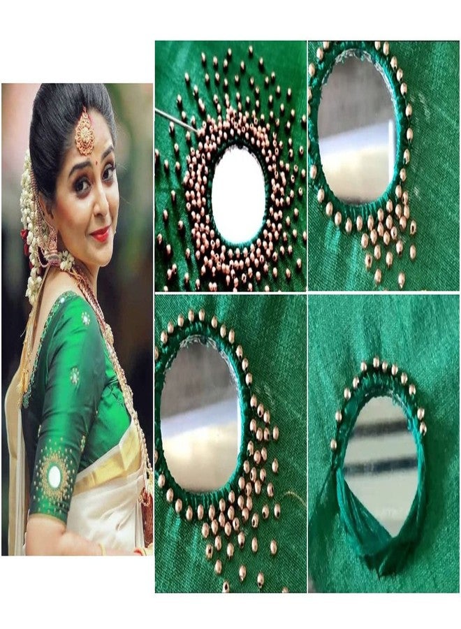 Jasol aari Work Antic Gold Beads for Sarees aari Work embrodery Work etc Pack of 12 Chain Bunch 40 cm/12 chain/1224 Pices (4mm) - Image 3
