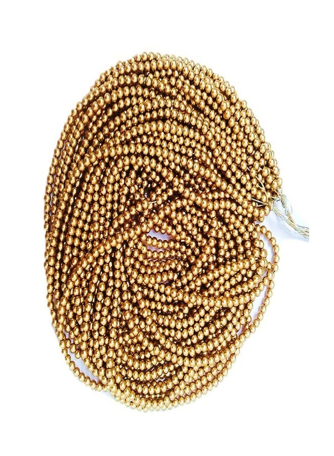 Jasol aari Work Antic Gold Beads for Sarees aari Work embrodery Work etc Pack of 12 Chain Bunch 40 cm/12 chain/1224 Pices (4mm) - Image 1