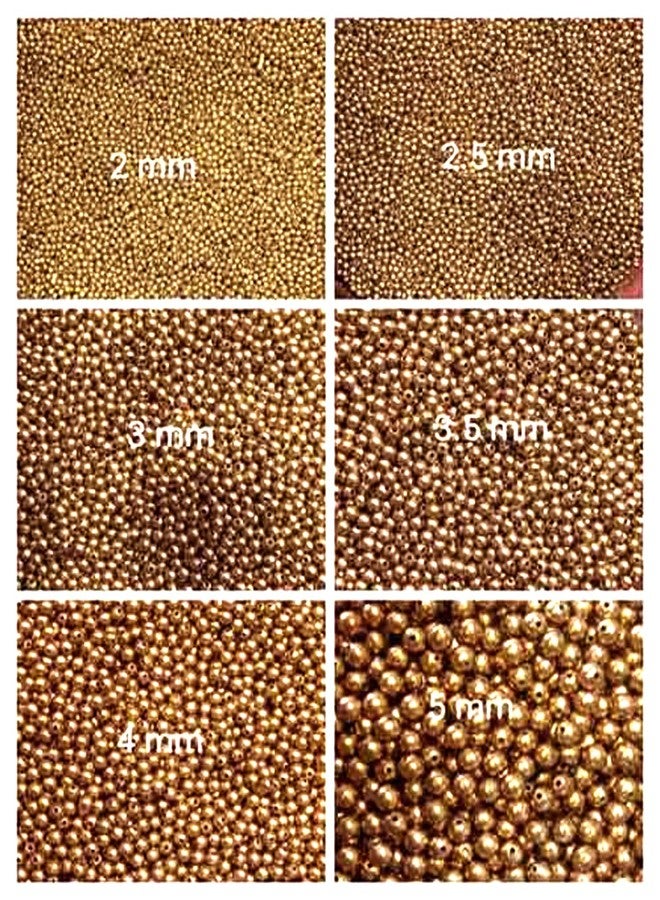 Jasol aari Work Antic Gold Beads for Sarees aari Work embrodery Work etc Pack of 12 Chain Bunch 40 cm/12 chain/1224 Pices (4mm) - Image 4