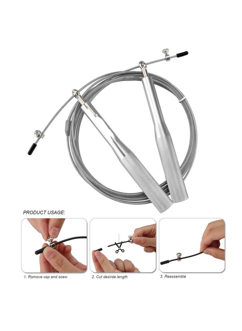 Spall Metal Speed Skipping Rope Jump Rope Workut Exercise Jump Rope With Bearing Adjustable Cables Bold Rope Aluminium Handles Metal Training For Adults - Image 5