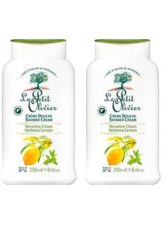 LE PETIT OLIVIER Le Petit Olivier Shower Cream  Verbena Lemon  Gently Cleanses Skin  Fresh and Moisturizing  pH Neutral  Dermatologically Tested  Free Of Soap and Dyes  84 Oz Pack of 2 