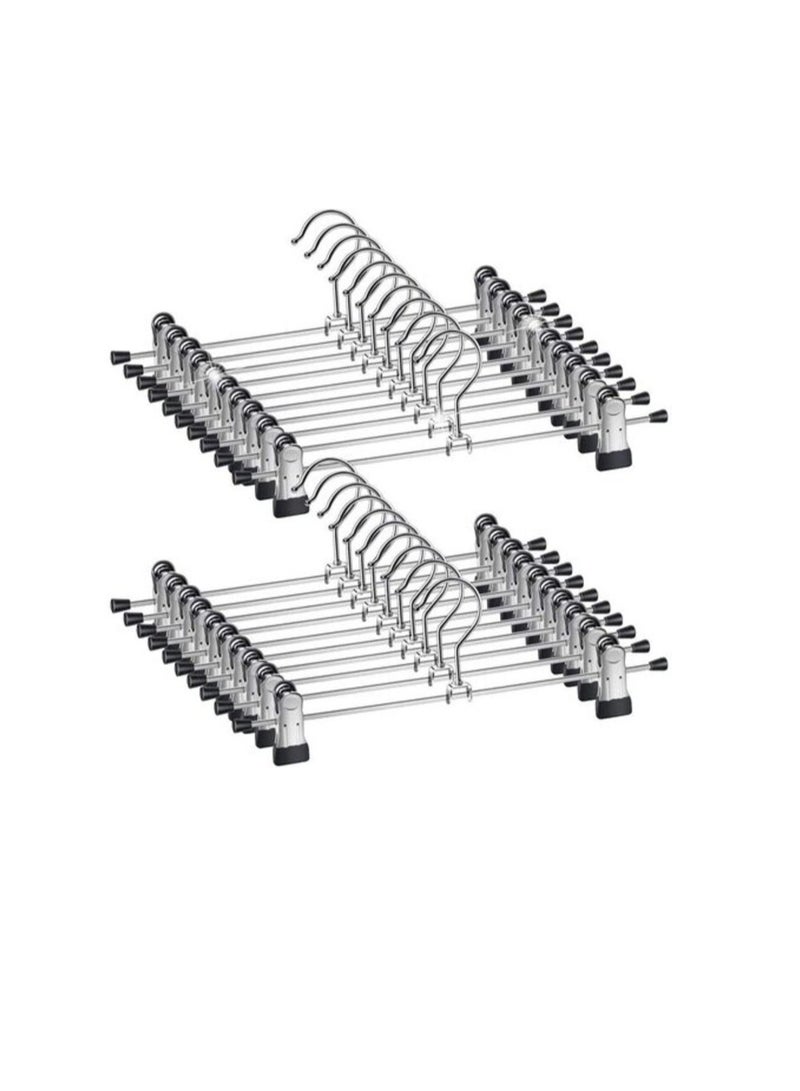 Red Dot Gift Red Dot Gift 25-Pack Pants Hangers, 12 Inch ( 30cm ) Trouser Hangers, Adjustable Metal Pants Hanger, Skirt Hangers With Clips Space Saving Hangers For Jeans (25)  - Image 1