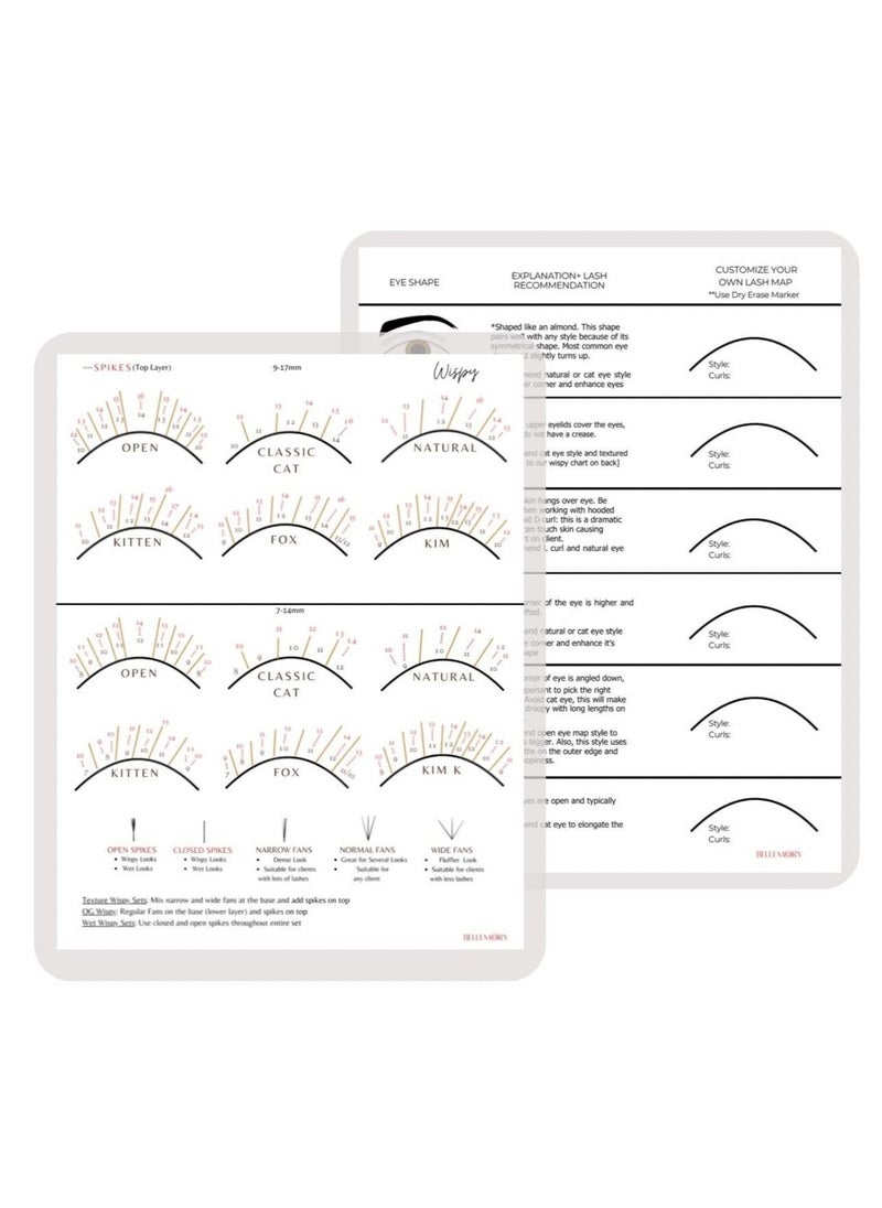 Generic - Lash Mapping Chart, for Eyelash Extensions Supplies Training Eye, Eyelash Extension Beginner Training and Practice Chart, Suitable for novice training - Image 1