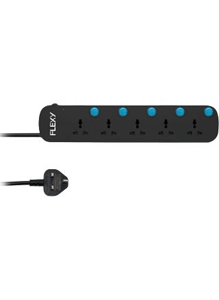 FLEXY 5 Meter 5-Way Extension Cord with Surge Protection, Auto-Detect Wire Connection, Green Lamp Indicator, and EMI/RFI Noise Filter for Secure and Efficient Use 2 Year Warranty - pzsku/ZD47AC100C544E1B7216DZ/45/_/1741964930/e66f7a73-00dd-4d20-9612-f070d1afd8b3