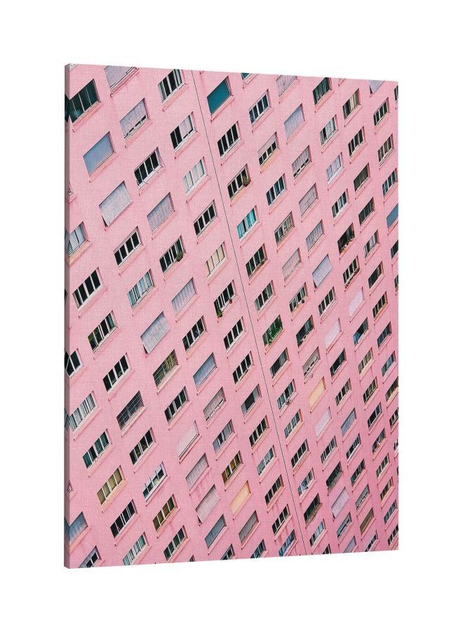 RKN Printed Framed Canvas Wall Art Pink/White/Grey 60x80centimeter - Image 1