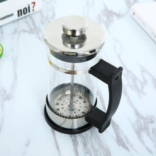 3D CREATIONS French Press Coffee And Tea maker Cold Brew Foam Maker 4 level filtration Heat Resistance Borosilicate Glass Stainless steel body 350 ML. - Image 4