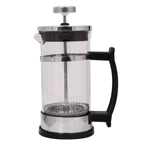 3D CREATIONS French Press Coffee And Tea maker Cold Brew Foam Maker 4 level filtration Heat Resistance Borosilicate Glass Stainless steel body 350 ML. - Image 3
