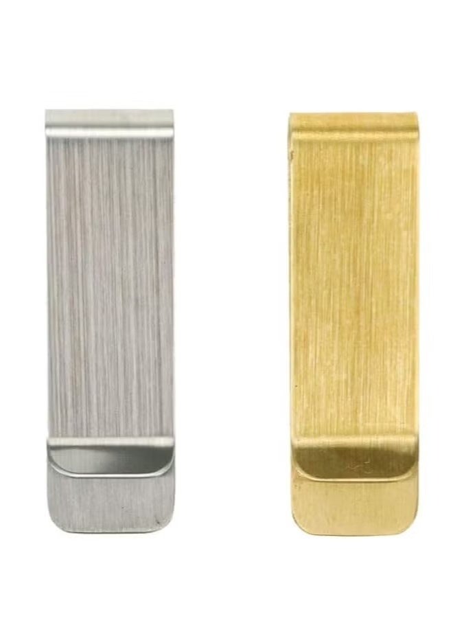 Ailily 4PCS Metal Money Clip Set - Stainless Steel and Brass Clips for Cash and Credit Cards. - Image 2