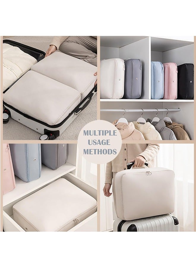 JCB CHIC Space Saver Compression Bags,2PCS Travel Clothes Storage Bags for Down Coat,Cotton-padded Jacket Zipper Bag,Reusable Clothes Storage Organizer (Grey)  - Image 4