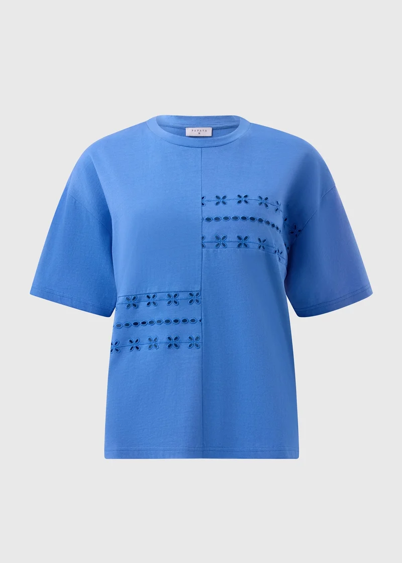 Matalan Blue Broderie Patchwork T-Shirt