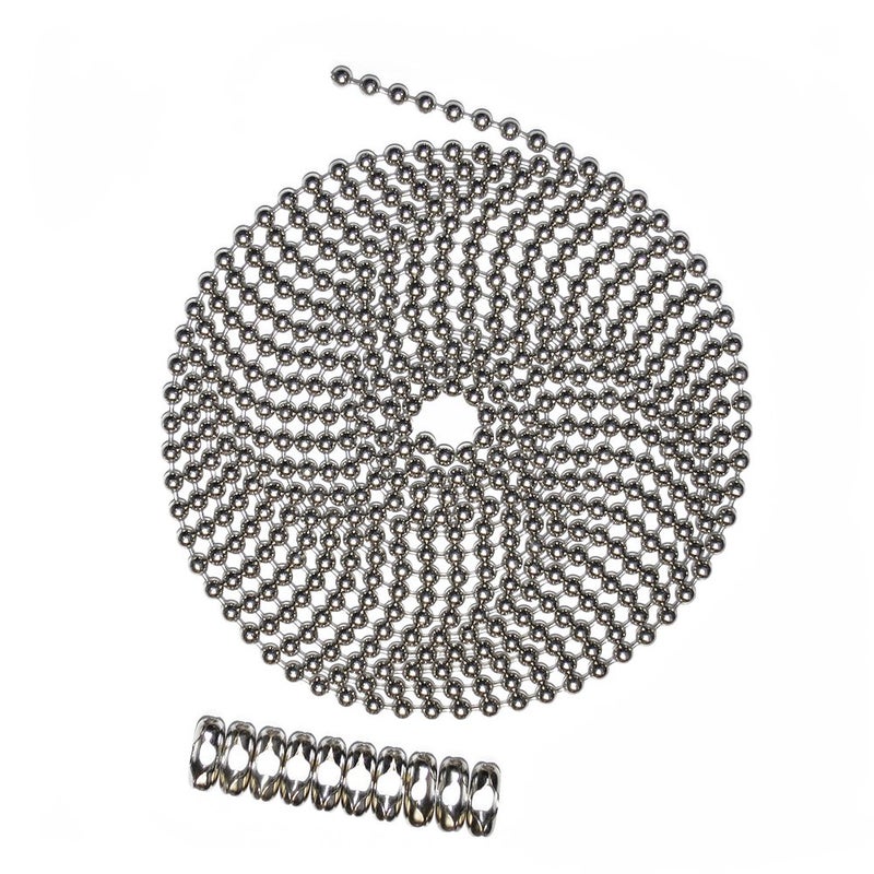 BALL CHAIN 10 Foot Length Ball Chain, Number 10 Size, Nickel Plated Brass, & 10 Matching B Couplings - Image 4