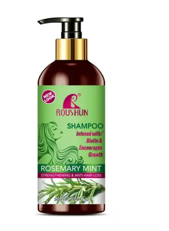 ROUSHUN Rosemary Mint Hair Shampoo Strengthening&Anti-Hair Loss Hair Care 500 ML  - Image 1