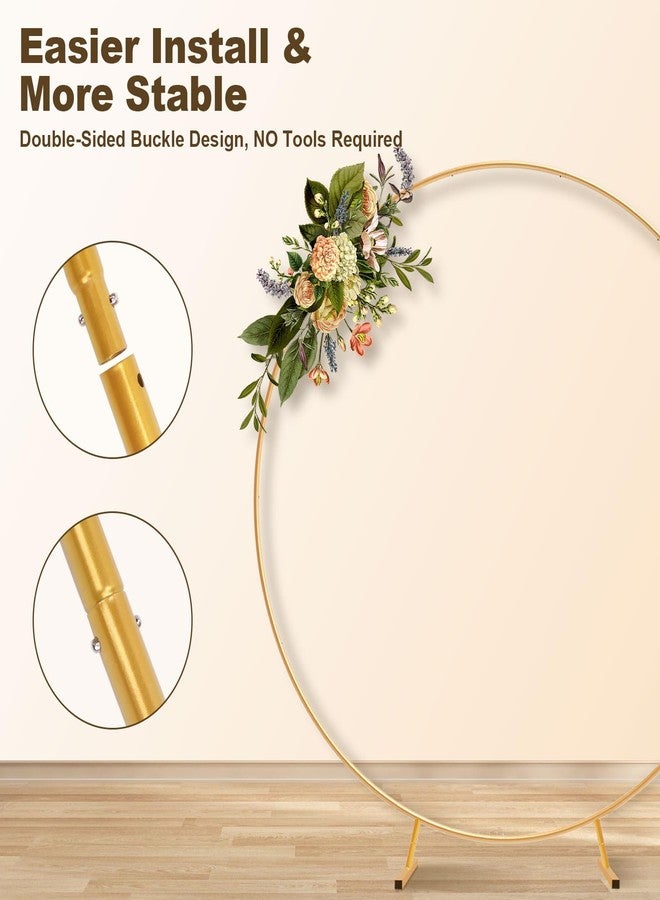 Chamvis Metal Round Balloon Arch Kit, 7.2ft (2.2m) Golden Round Arch Stand Kit: Garden Plants Vines Climbing Frame for Wedding Birthday Photo Background Party Supplies Decorations - Image 3