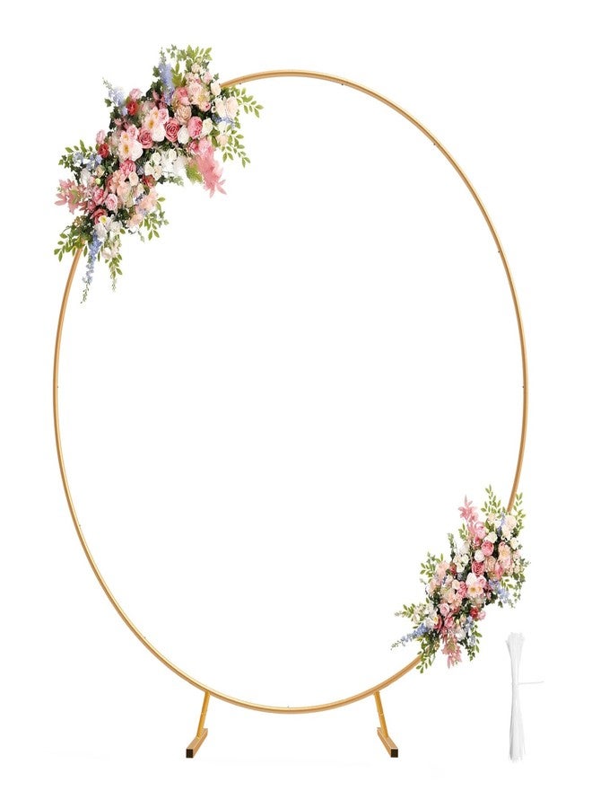 Chamvis Metal Round Balloon Arch Kit, 7.2ft (2.2m) Golden Round Arch Stand Kit: Garden Plants Vines Climbing Frame for Wedding Birthday Photo Background Party Supplies Decorations - Image 1