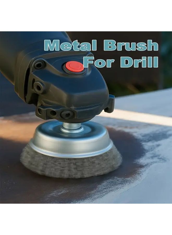 10 Piece Drill Wire Brush Set 1 4 Inch Hex Handle Rust Removal - Image 5