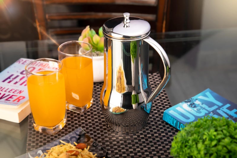 FnS Magnum Stainless Steel Strong and Durable Water Pitcher/Jug | Rust-Resistant | Ideal for Water Storage | Dishwasher Safe | Elegant Design | Perfect for Home and Events (1.2 LTR) - Image 4