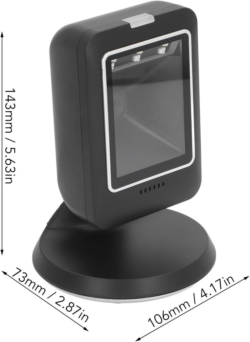 WALFRONT 2D Barcode Scanner Hands Free QR Barcode Scanner Omnidirectional USB Wired Auto Sensing CMOS Sensor Plug and Play for Retail Store Supermarket - Image 2