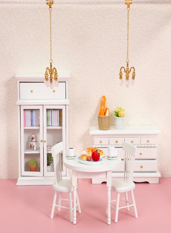 HEALEEP 2Pcs Dollhouse Miniature Chandelier, 1:12 Scale Ceiling Light Mini House Hanging Lamp, 5 Head Chrystaline Chandelier Pendant Luxury Decor Ceiling Lamp Dollhouse Accessories, Golden - Image 4