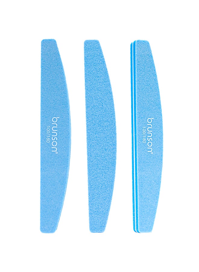 brunson 12 Pieces Nail Professional Buffer File, Block Natural Manicure Pedicure Kit- SEB-3215B 100/180 Grit - Image 1