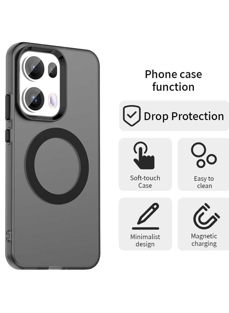 Frosted Magnetic Case Compatible with OPPO Reno 13 5G, Supports Wireless Charging, Four Corner Airbag Anti Drop Clear Shell Cover for OPPO Reno 13 - Image 4