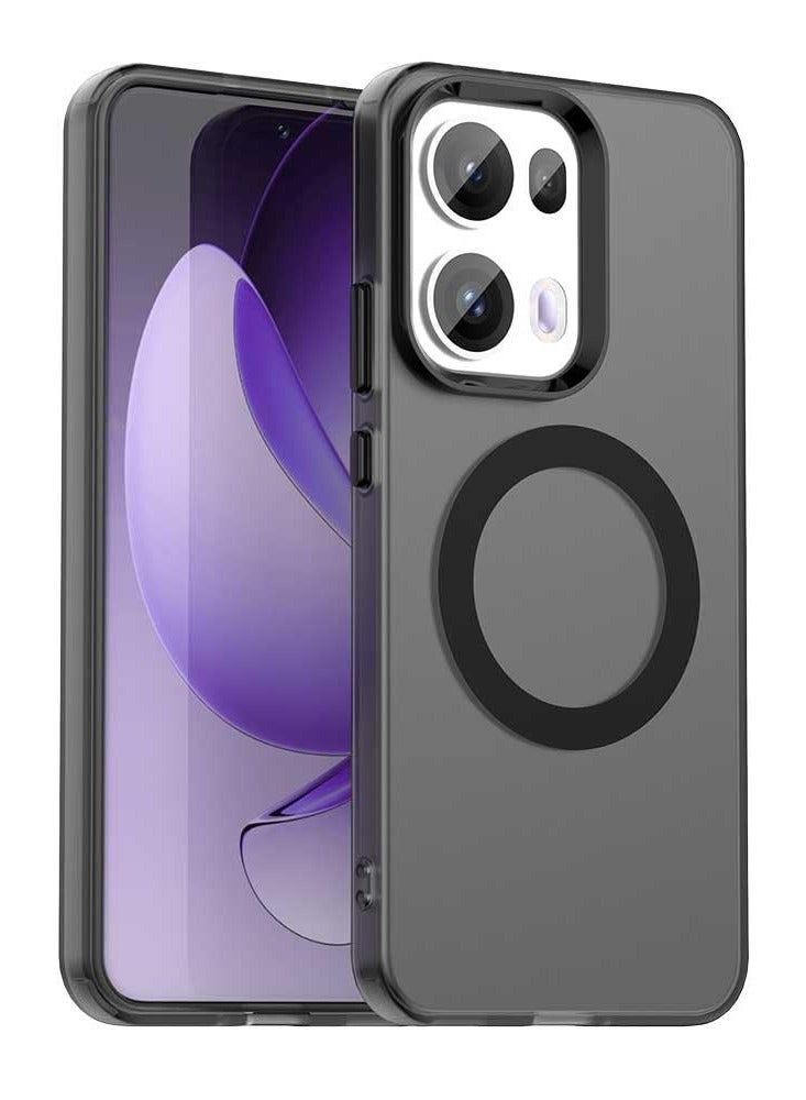Frosted Magnetic Case Compatible with OPPO Reno 13 5G, Supports Wireless Charging, Four Corner Airbag Anti Drop Clear Shell Cover for OPPO Reno 13 - Image 1