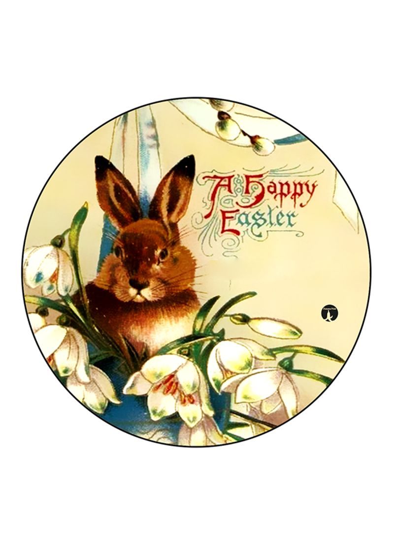 RKN Rabbit Printed Round Pin Badge Multicolour - Image 1