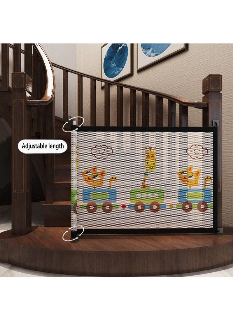 EZdenK - Stretchable Magic Pet Gate Baby Rail Net for The House Stairs Providing a Safe Enclosure for Pets to Play and Rest 4 Hooks Outdoor and Doorways Pet Isolation Net Fence No Drill - Image 1