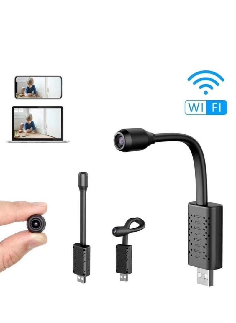 USB Portable WiFi Camera – Mini Wireless 360° Rotatable IP Camera with Motion Detection, Compact Design (Black) - Image 2