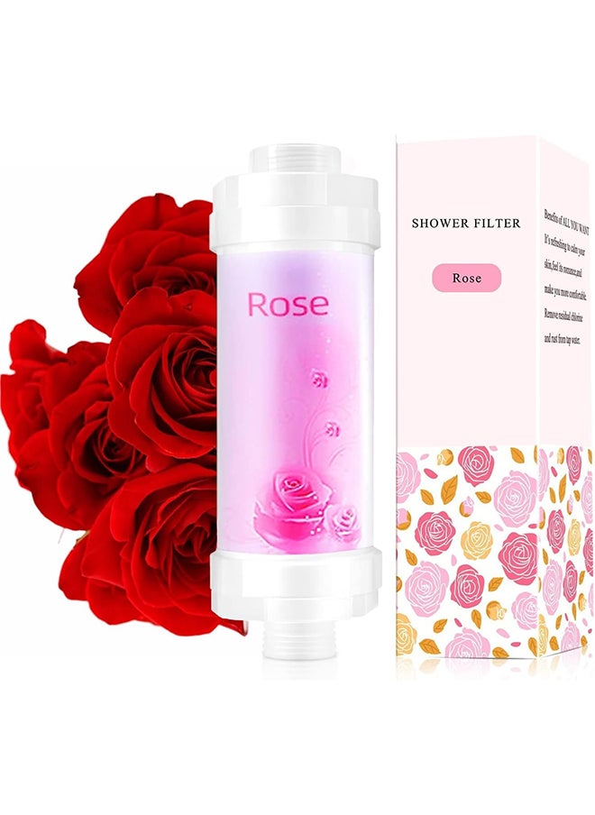 SKY-TOUCH Vitamin Shower Filter : Aromatherapy Hard Water Softener Chlorine & Fluoride Shower Filter Easy Installation for Universal Output Showerhead for Healthier Skin & Hair (Rose)  - Image 1