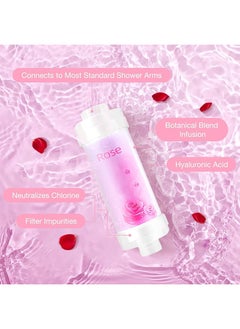 SKY-TOUCH Vitamin Shower Filter : Aromatherapy Hard Water Softener Chlorine & Fluoride Shower Filter Easy Installation for Universal Output Showerhead for Healthier Skin & Hair (Rose)  - Image 2