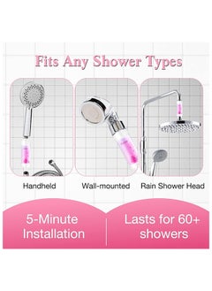 SKY-TOUCH Vitamin Shower Filter : Aromatherapy Hard Water Softener Chlorine & Fluoride Shower Filter Easy Installation for Universal Output Showerhead for Healthier Skin & Hair (Rose)  - Image 5