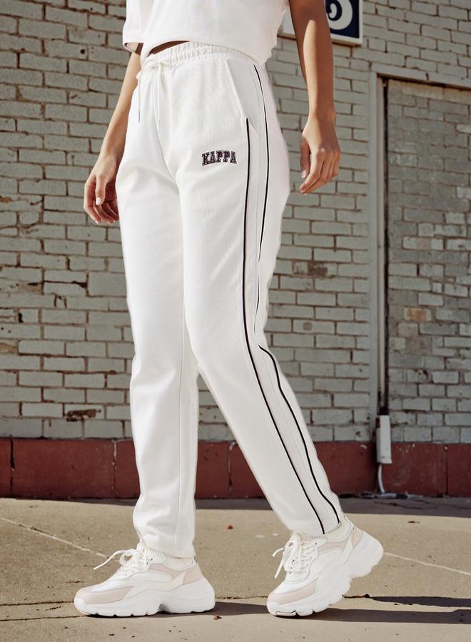 Kappa Logo Print Track Pants with Contrast Side Panel - Image 1