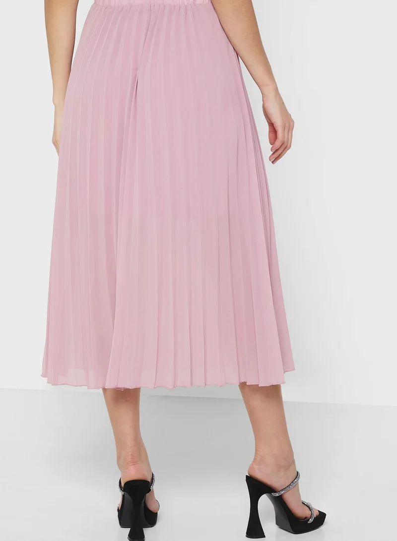 QUIZ Pleated Detail Chiffon Skirt