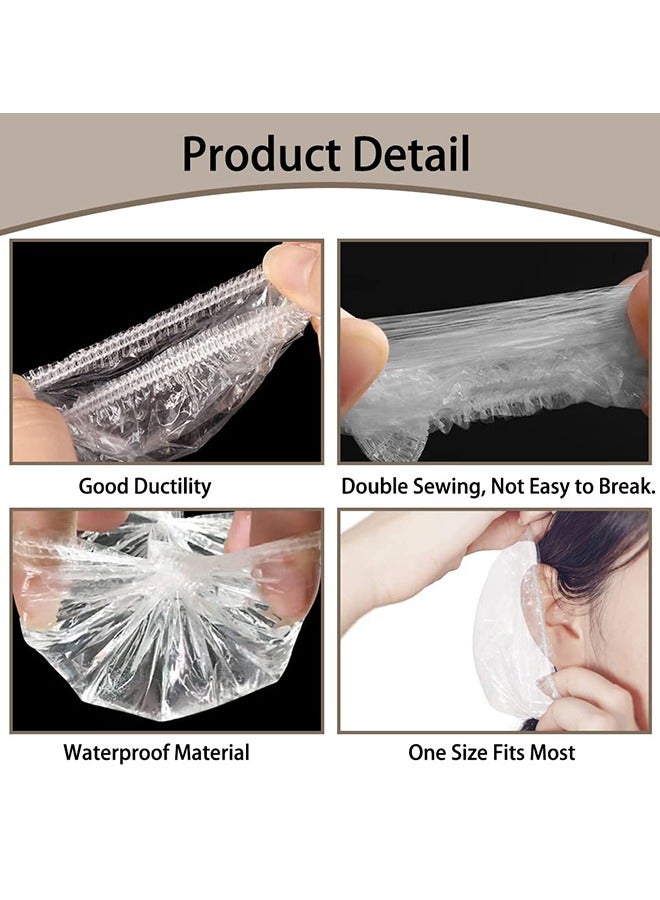 100 PCS Ear Protector Caps Disposable Elastic Clear Shower Water Ear Covers Large For Hair Dye, Shower, Bathing Ear Cover Caps, Spa Home Use Hotel And Hair Salon - Image 3