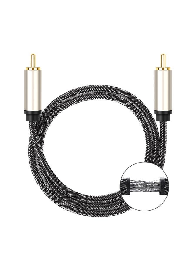 igeekwell RCA Subwoofer Cable Digital Coaxial Audio Male to Male Split-Tip Plug 24K Gold-Plated Nylon Braided for DVD, Speaker, TV, Soundbar (3M 1PACK) - Image 3