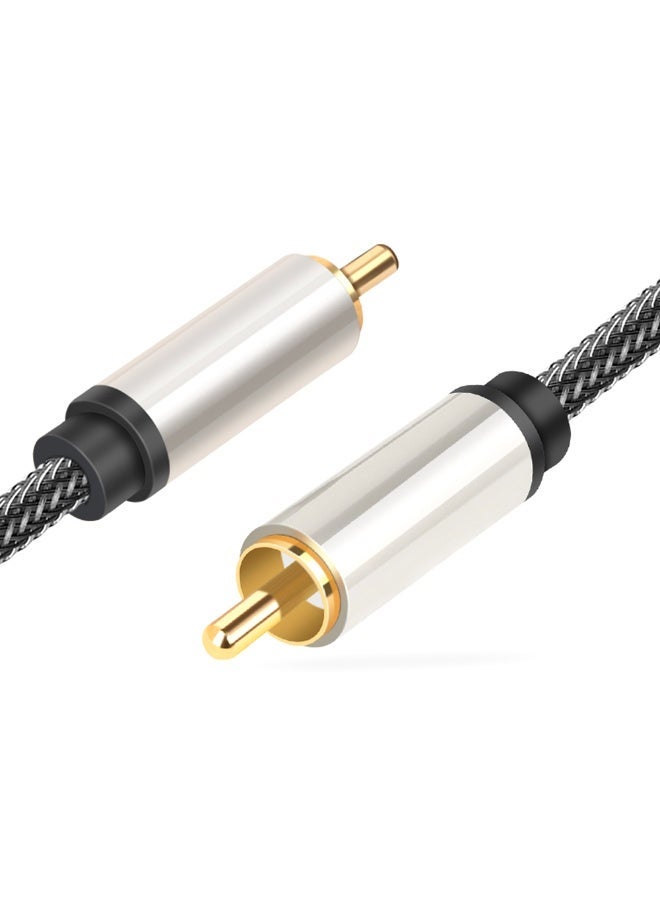 igeekwell RCA Subwoofer Cable Digital Coaxial Audio Male to Male Split-Tip Plug 24K Gold-Plated Nylon Braided for DVD, Speaker, TV, Soundbar (3M 1PACK) - Image 4