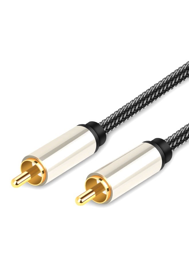 igeekwell RCA Subwoofer Cable Digital Coaxial Audio Male to Male Split-Tip Plug 24K Gold-Plated Nylon Braided for DVD, Speaker, TV, Soundbar (3M 1PACK) - Image 5