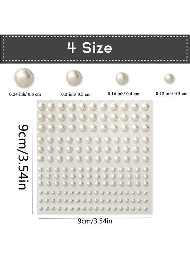 YSR VEF 2 Sheets 3D Self Adhesive White Pearl Body Eyeshadow Sticker, Women Nail Art Decoration Kids DIY Craft Accessories - Image 5