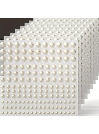 2 Sheets 3D Self Adhesive White Pearl Body Eyeshadow Sticker, Women Nail Art Decoration Kids DIY Craft Accessories - view 4
