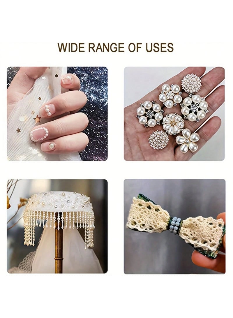 YSR VEF 2 Sheets 3D Self Adhesive White Pearl Body Eyeshadow Sticker, Women Nail Art Decoration Kids DIY Craft Accessories - Image 2