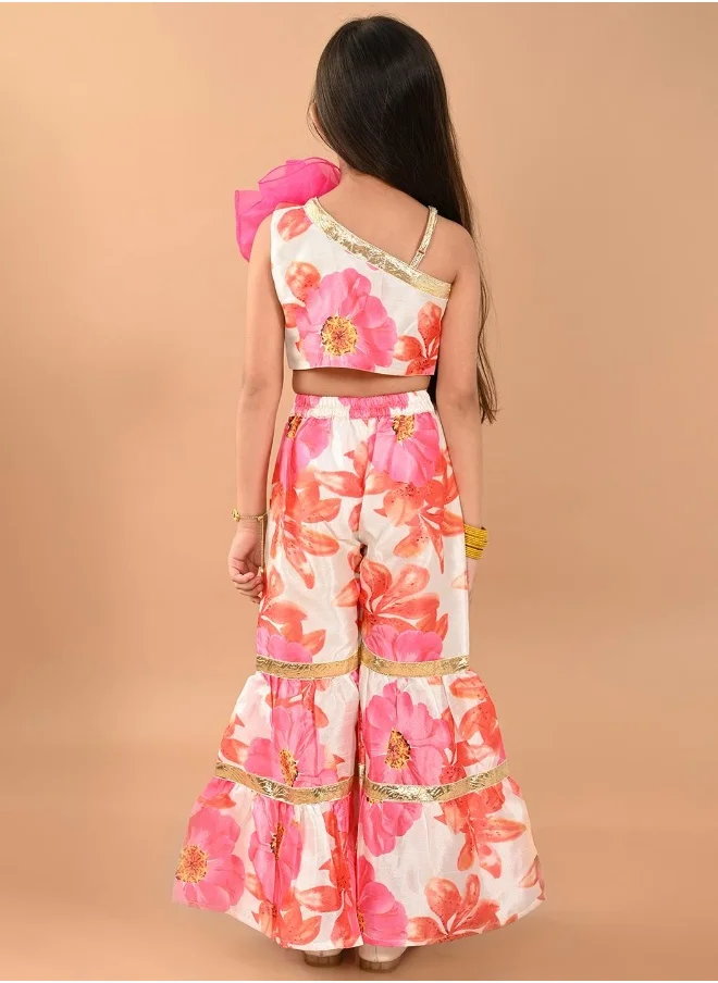 ليل بيكس Printed Top with Sharara Set