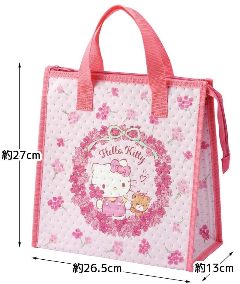 Skater FBC1-A Lunch Bag, Non-Woven Insulated Bag, Hello Kitty Flower Wreath, Sanrio - Image 5