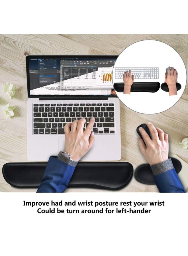 2-Piece Wrist Rest Pad Set Black Light blue E01eva wrist mouse pad - Image 4
