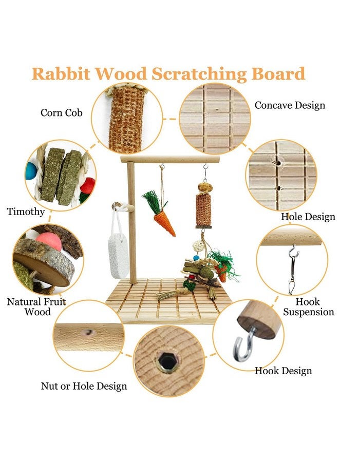 Hamiledyi Bunny Scratch Toy Rabbit Scratching Board Rabbit Toys for Indoor Bunnies Boredom Bunny Chew Toys for Teeth Wood Chewing Toys for Rabbits Other Rodent Pets - Image 3