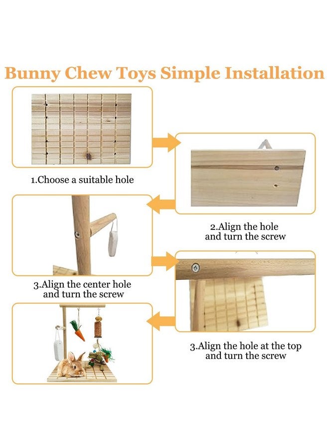 Hamiledyi Bunny Scratch Toy Rabbit Scratching Board Rabbit Toys for Indoor Bunnies Boredom Bunny Chew Toys for Teeth Wood Chewing Toys for Rabbits Other Rodent Pets - Image 5