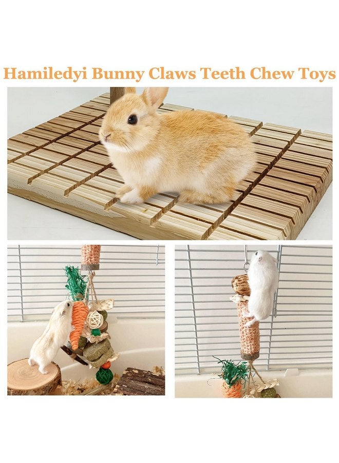 Hamiledyi Bunny Scratch Toy Rabbit Scratching Board Rabbit Toys for Indoor Bunnies Boredom Bunny Chew Toys for Teeth Wood Chewing Toys for Rabbits Other Rodent Pets - Image 4