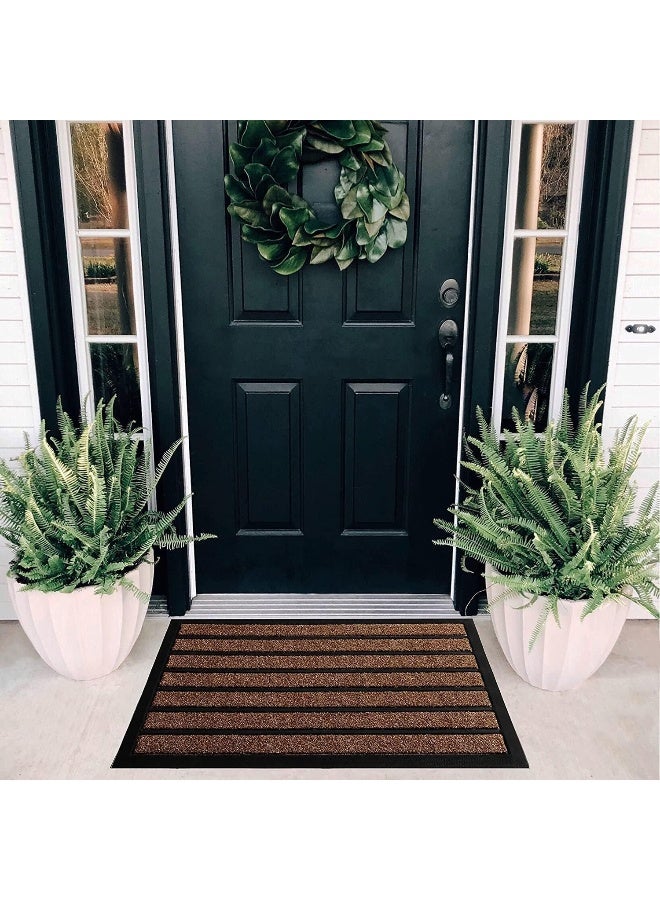 ubdyo Extra Durable Door Mat - Dirt Trapping Outdoor Welcome Mats - Non-Slip Outdoor Door Mats - Low Profile Front Door Mat - Indoor (30" X 17", Bright Brown)  - Image 2