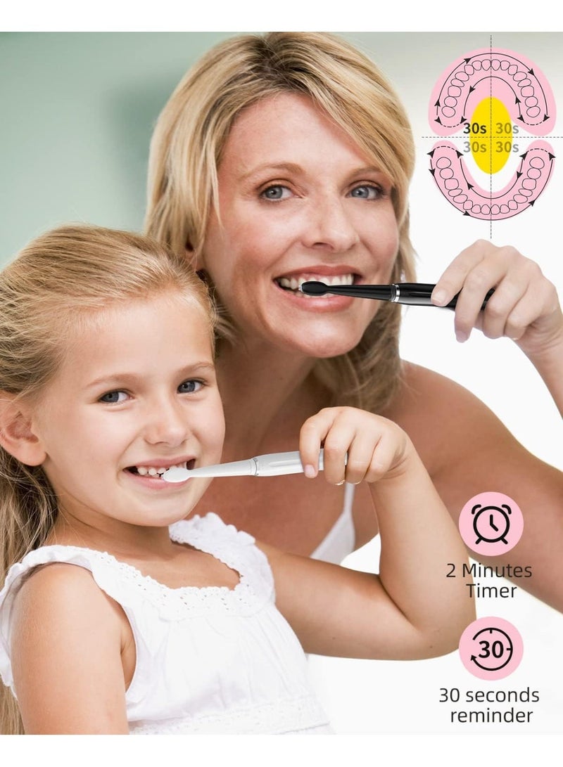 سيجو فرشاة أسنان كهربائية سيجو للبالغين، بثلاثة رؤوس فرشاة وأربعة أوضاع، قابلة لإعادة الشحن، تعمل بتقنية سونيك، شحنة واحدة تكفي لـ 30 يومًا، فرشاة أسنان كهربائية للسفر مع مؤقت دقيقتين، لون أسود - Image 3